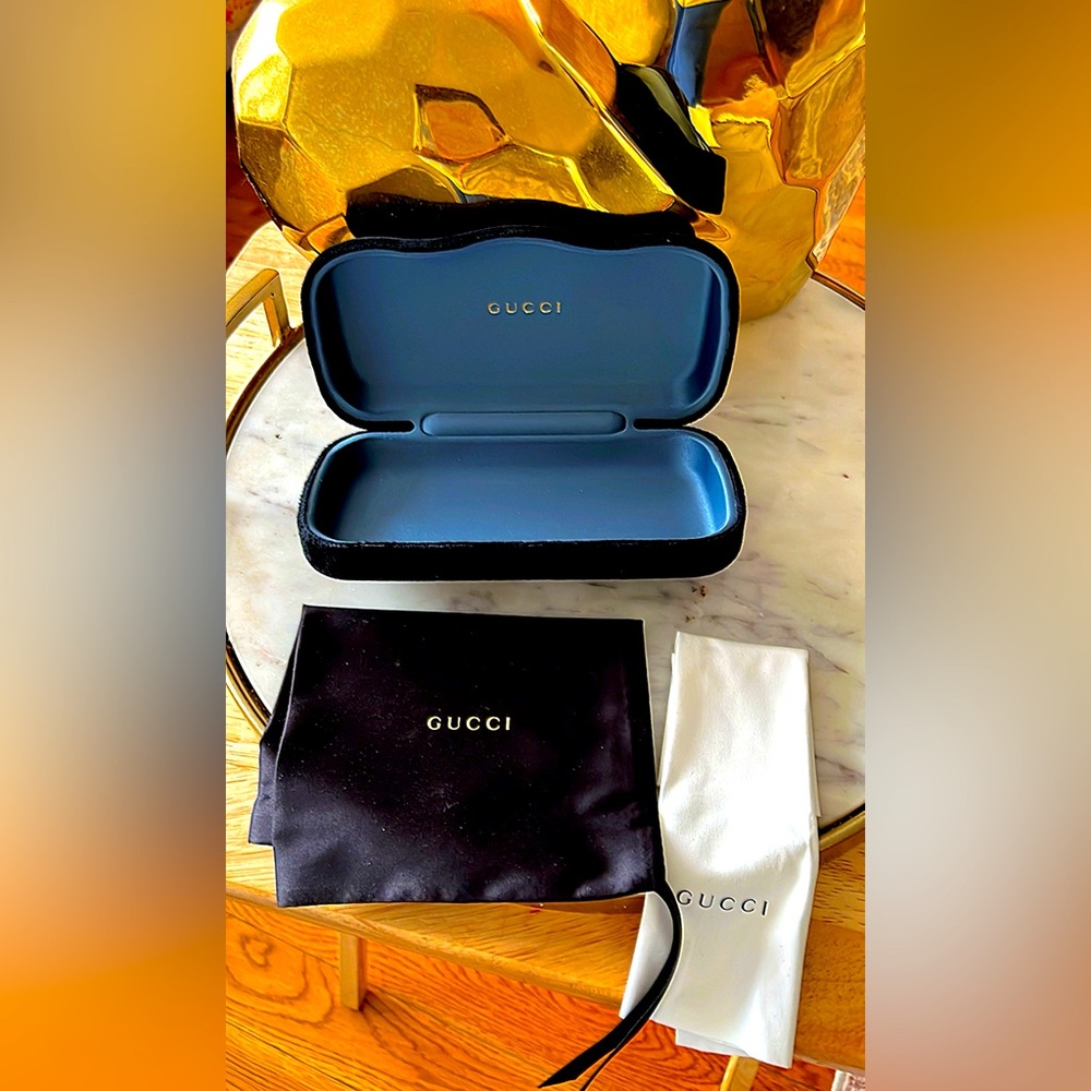 Gucci Black and Blue Eyewear Case